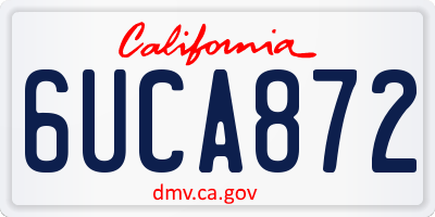 CA license plate 6UCA872
