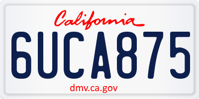 CA license plate 6UCA875