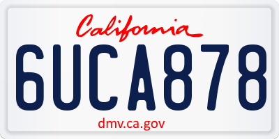 CA license plate 6UCA878