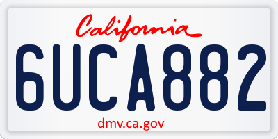 CA license plate 6UCA882