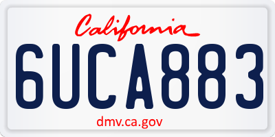 CA license plate 6UCA883