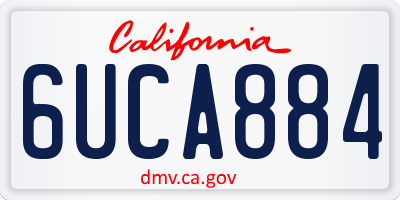CA license plate 6UCA884