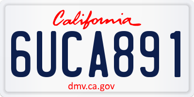 CA license plate 6UCA891