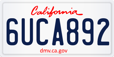 CA license plate 6UCA892