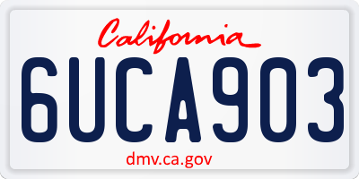 CA license plate 6UCA903