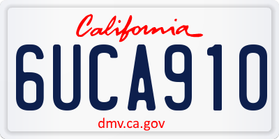 CA license plate 6UCA910