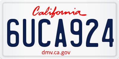 CA license plate 6UCA924