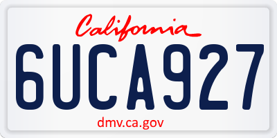 CA license plate 6UCA927