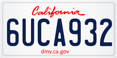 CA license plate 6UCA932