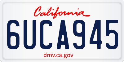 CA license plate 6UCA945
