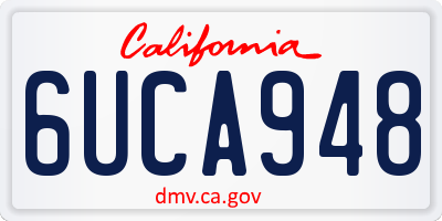 CA license plate 6UCA948