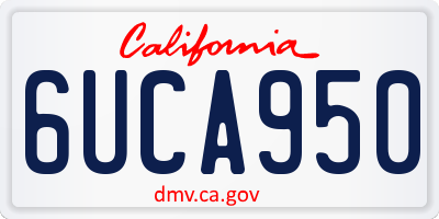 CA license plate 6UCA950