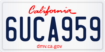CA license plate 6UCA959