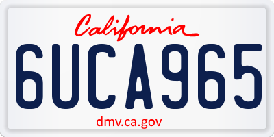 CA license plate 6UCA965