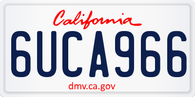CA license plate 6UCA966