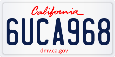 CA license plate 6UCA968