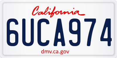 CA license plate 6UCA974