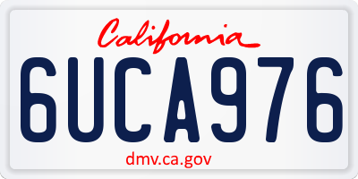 CA license plate 6UCA976