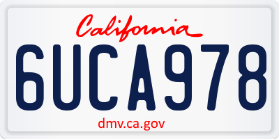 CA license plate 6UCA978