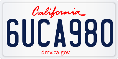 CA license plate 6UCA980