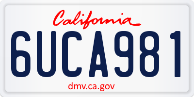 CA license plate 6UCA981