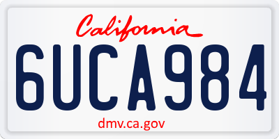 CA license plate 6UCA984