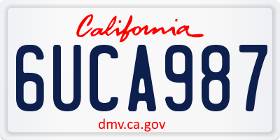 CA license plate 6UCA987
