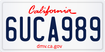 CA license plate 6UCA989