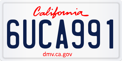 CA license plate 6UCA991