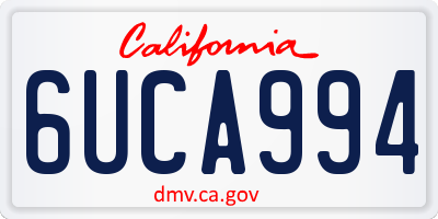 CA license plate 6UCA994