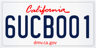 CA license plate 6UCB001