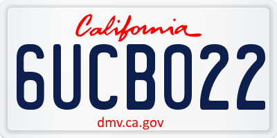 CA license plate 6UCB022