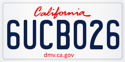 CA license plate 6UCB026