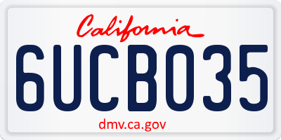 CA license plate 6UCB035