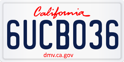 CA license plate 6UCB036