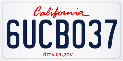 CA license plate 6UCB037