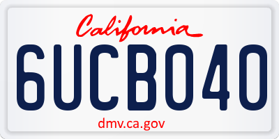 CA license plate 6UCB040