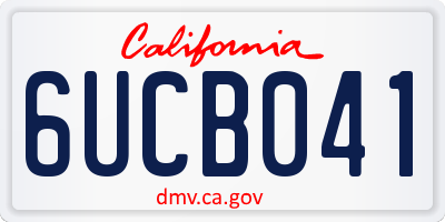 CA license plate 6UCB041