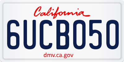 CA license plate 6UCB050