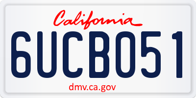 CA license plate 6UCB051