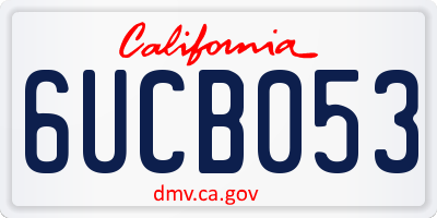 CA license plate 6UCB053