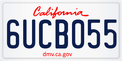 CA license plate 6UCB055
