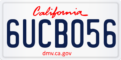 CA license plate 6UCB056