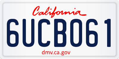 CA license plate 6UCB061