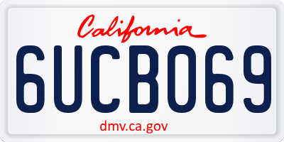 CA license plate 6UCB069