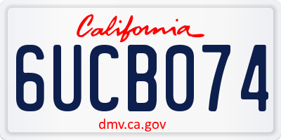 CA license plate 6UCB074