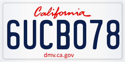 CA license plate 6UCB078