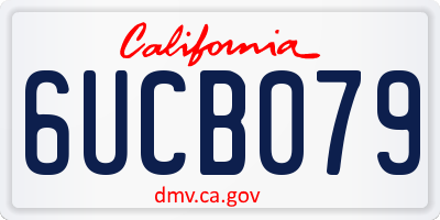 CA license plate 6UCB079