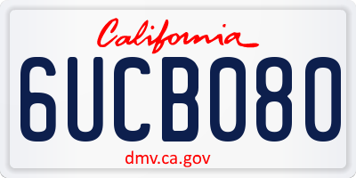 CA license plate 6UCB080