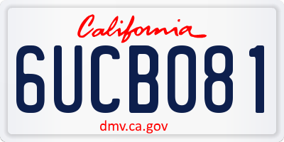 CA license plate 6UCB081